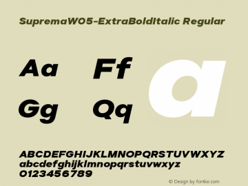 Suprema W05 ExtraBold Italic Version 1.001图片样张