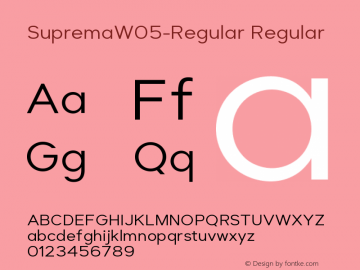Suprema W05 Regular Version 1.00 Font Sample
