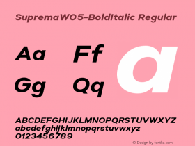 Suprema W05 Bold Italic Version 1.00图片样张