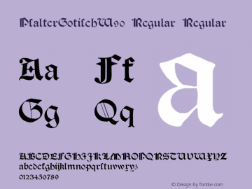 PsalterGotisch W90 Regular Version 1.00 Font Sample