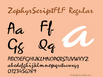 ZephyrScriptFLF Regular Altsys Fontographer 3.5  6/3/92图片样张