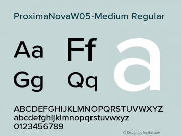 Proxima Nova W05 Medium Version 3.018 Font Sample