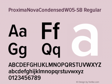 Proxima Nova Condensed W05 SmBd Version 3.018图片样张