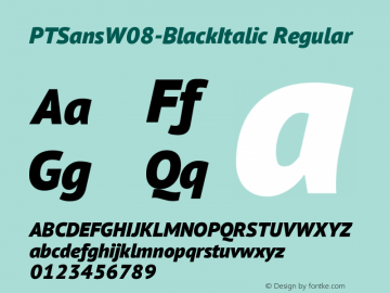 PT Sans W08 Black Italic Version 1.10图片样张