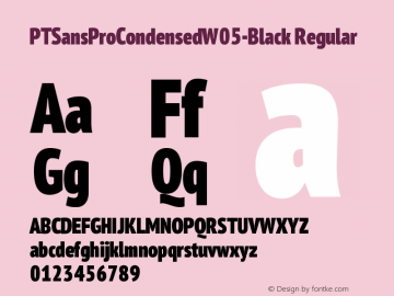 PT Sans Pro Condensed W05 Black Version 1.00 Font Sample