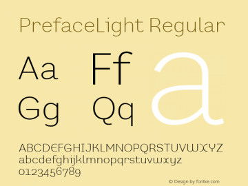 PrefaceLight W05 Regular Version 4.10 Font Sample