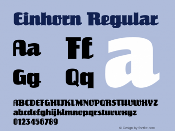 Einhorn Regular 1.01 Font Sample