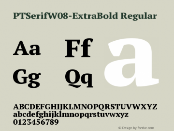 PT Serif W08 Extra Bold Version 1.00 Font Sample