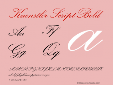 Kuenstler Script Bold 001.003 Font Sample
