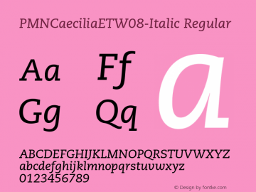 PMN Caecilia ET W08 Italic Version 1.1图片样张