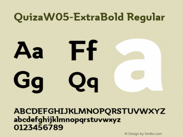 Quiza W05 ExtraBold Version 1.00 Font Sample