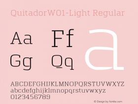 Quitador W01 Light Version 1.00 Font Sample