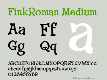 FinkRoman Medium Version 001.000 Font Sample