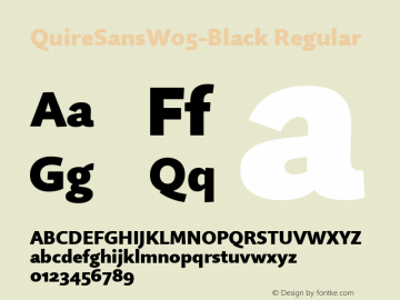 Quire Sans W05 Black Version 1.00 Font Sample