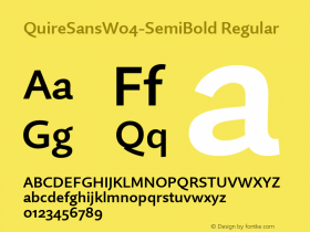 Quire Sans W04 SemiBold Version 1.00 Font Sample