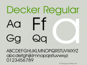 Decker Regular Unknown Font Sample