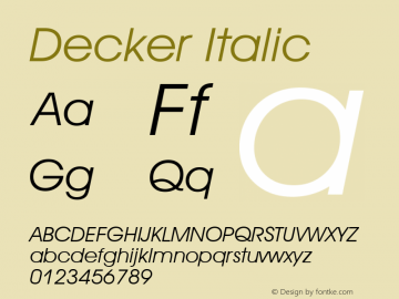 Decker Italic Unknown图片样张