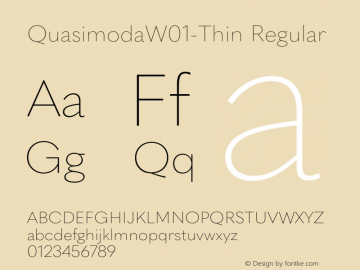 Quasimoda W01 Thin Version 1.00 Font Sample