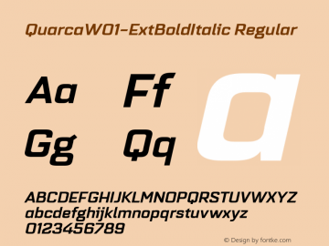 Quarca W01 Ext Bold Italic Version 1.00图片样张