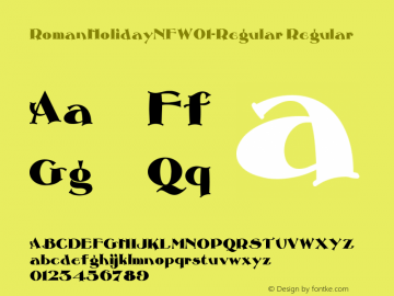 Roman Holiday NF W01 Regular Version 1.20 Font Sample