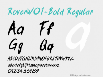 Rover W01 Bold Version 1.00 Font Sample