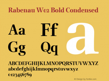 Rabenau W02 Bold Condensed Version 1.00图片样张