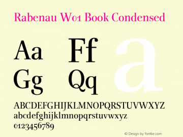 Rabenau W01 Book Condensed Version 1.00 Font Sample