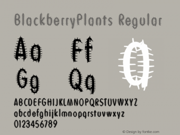 BlackberryPlants Regular 1.0 30.06.2002 Font Sample