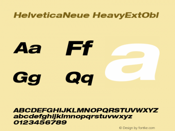 HelveticaNeue HeavyExtObl Macromedia Fontographer 4.1.5 9/3/02图片样张