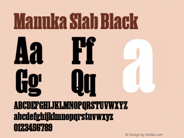 Manuka Slab Black Version 1.004 | web-TT Font Sample