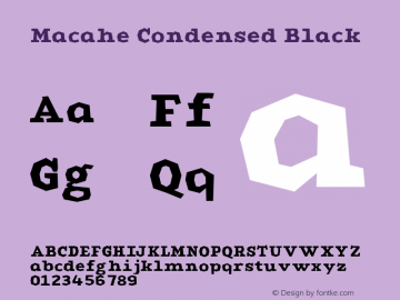 Macahe Condensed Black Version 1.000 | web-TT图片样张