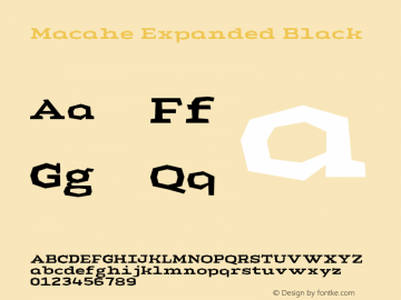 Macahe Expanded Black Version 1.000 | web-TT Font Sample
