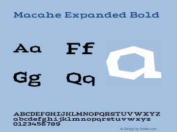 Macahe Expanded Bold Version 1.000 | web-TT图片样张