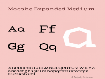 Macahe Expanded Medium Version 1.000 | web-TT Font Sample