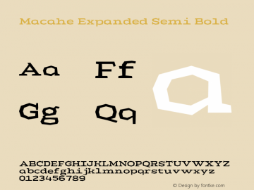 Macahe Expanded Semi Bold Version 1.000 | web-TT图片样张