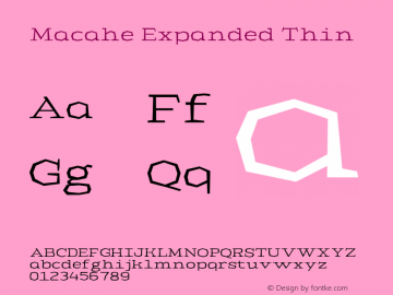 Macahe Expanded Thin Version 1.000 | web-TT图片样张