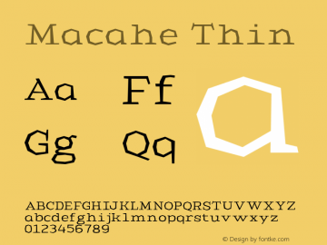 Macahe Thin Version 1.000 | web-TT图片样张