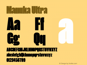 Manuka Ultra Version 1.005 | web-OT Font Sample