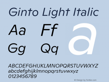 Ginto Light Italic Version 1.0 | wf-rip DC20171010图片样张
