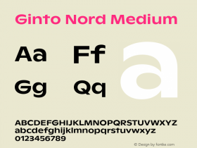 Ginto Nord Medium Version 1.0 | wf-rip 20170930 Font Sample