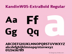 Kandin W05 ExtraBold Version 1.00 Font Sample