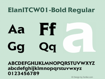 Elan ITC W01 Bold Version 1.01 Font Sample