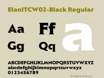 Elan ITC W02 Black Version 1.02 Font Sample