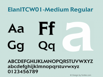 Elan ITC W01 Medium Version 1.01 Font Sample