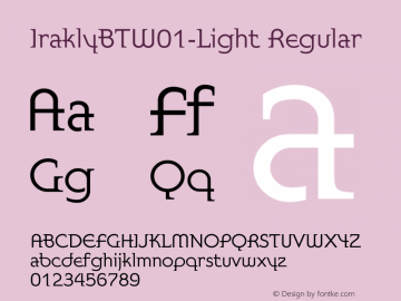 Irakly BT W01 Light Version 1.00 Font Sample