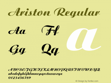 Ariston Regular Converted from U:\HOME\PEARCE\AT\TTFONTS\ST000003.TF1 by ALLTYPE图片样张