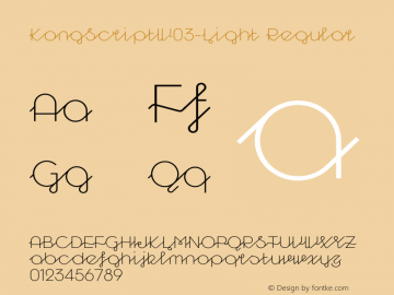 Kong Script W03 Light Version 1.00 Font Sample