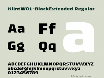 Klint W01 Black Extended Version 1.00 Font Sample