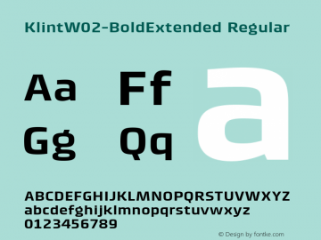 Klint W02 Bold Extended Version 1.00 Font Sample