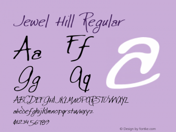 Jewel Hill Regular 2002; 1.0, initial release图片样张